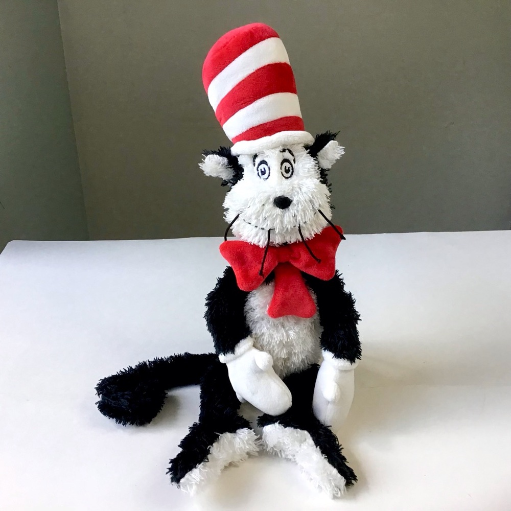 Vintage 2002 Dr Seuss THE CAT IN THE HAT Plush 20” Stuffed Animal Excellent